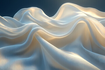 Obraz premium Abstract textures flowing white cloth background 3d rendering