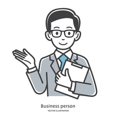 案内するビジネスマン