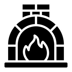 fireplace glyph icon