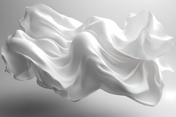 Obraz premium Abstract textures flowing white cloth background 3d rendering