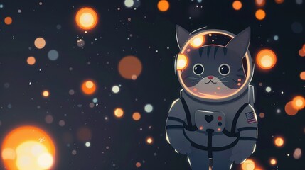 Fototapeta premium Astronaut Cat in Space