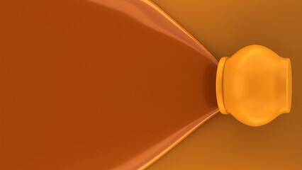 Honey pot with honey flow. 3d rendering