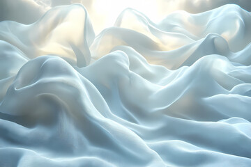 Obraz premium Abstract textures flowing white cloth background 3d rendering