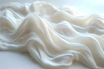 Obraz premium Abstract textures flowing white cloth background 3d rendering