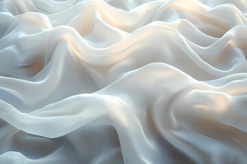 Obraz premium Abstract textures flowing white cloth background 3d rendering