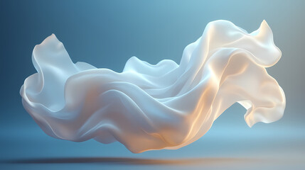Abstract  textures flowing white cloth background 3d rendering