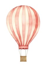 Fototapeta premium Cute watercolor illustration of a hot air balloon aircraft vehicle white background.