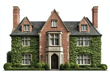 Old English brick mansion architecture building house.
