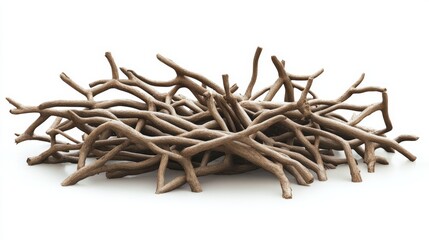 Fototapeta premium Intricate Mangrove Roots on White Background