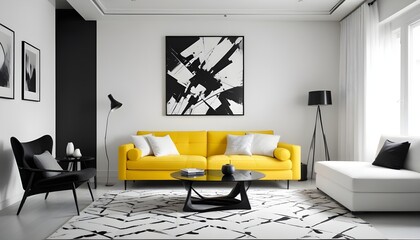 Photo modern style interior room 3d illustration