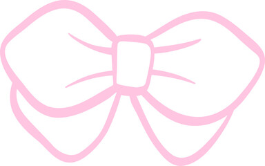Coquette pink bow ribbon outline