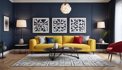 Photo modern style interior room 3d illustration