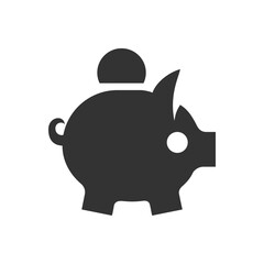 Piggy bank icon. Simple vector sign.