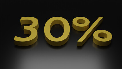 30% off gold text on black background.
