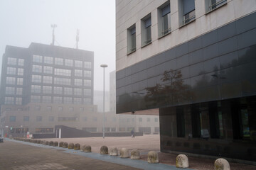 Modern buildings at Bicocca quarter in Milan, italy