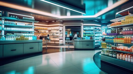 Fototapeta premium Modern Pharmacy Interior Design