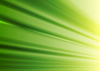 Green yellow smooth rays abstract blurred background. Vector design