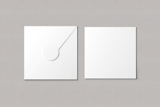Square Card and Envelope Mockup