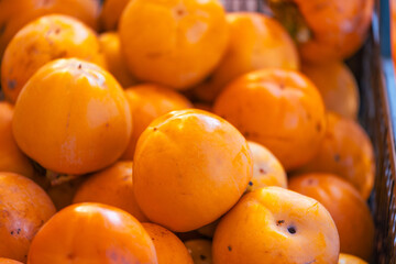 Close-Up of Ripe Persimmons