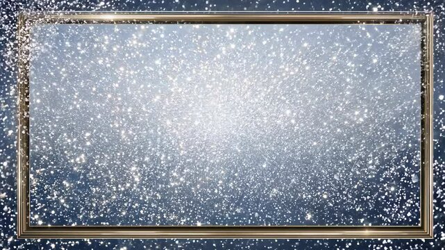 glittering and sparkling frame filled with shimmering particles, evoking a magical and enchanting atmospher