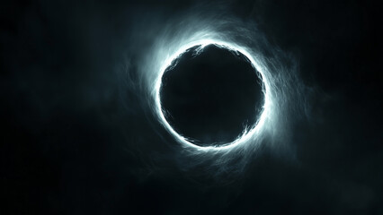 Bright Center Glow: Intense White Light Fading into Darkness