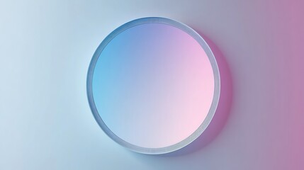 Fototapeta premium Circular gradient frame on a light blue background.