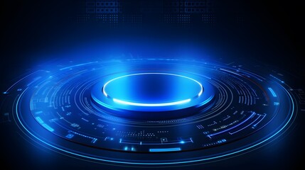 Obraz premium blue Abstract technology background circles digital hi-tech technology design background. concept innovation. vector illustration