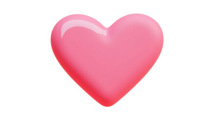 Shiny Pink 3D Heart on a Transparent Background (PNG).