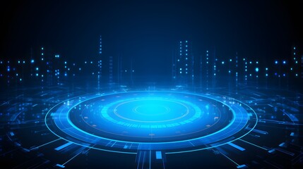 Fototapeta premium blue Abstract technology background circles digital hi-tech technology design background. concept innovation. vector illustration