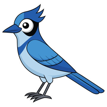 recommend clip art: Simple and Elegant Blue Jay Flat Vector Illustration