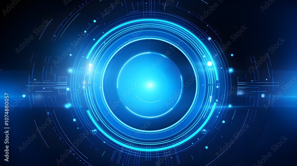 Poster blue abstract technology background circles digital hi-tech technology design background. concept in