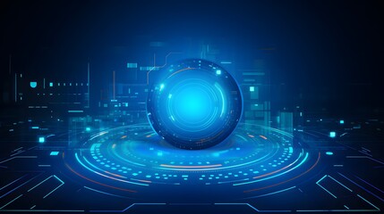 Fototapeta premium blue Abstract technology background circles digital hi-tech technology design background. concept innovation. vector illustration