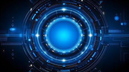 Obraz premium blue Abstract technology background circles digital hi-tech technology design background. concept innovation. vector illustration