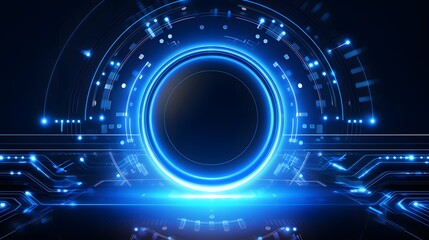 
blue Abstract technology background circles digital hi-tech technology design background. concept innovation. vector illustration