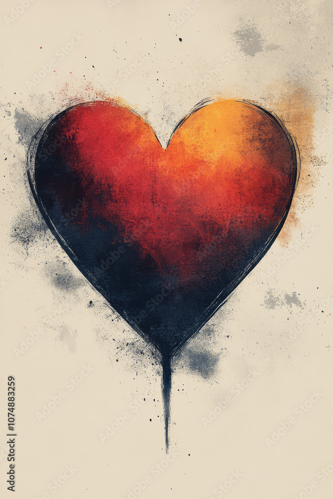 Poster minimal design of a heart icon with a subtle check mark, capturing the concept of life insurance and