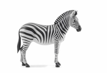 Obraz premium a zebra is shown in a white background.