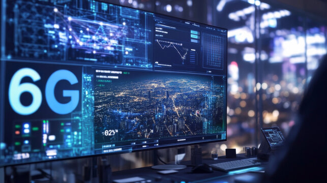Dynamic 6G Smart City Control Screen Monitoring Real-Time Sensors and Infrastructure