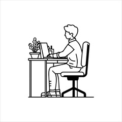 Flat Design Work Office