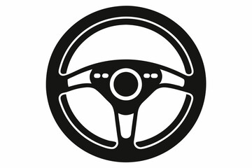 Steering wheel vector icon, driving wheel silhouette, Car Steering wheel vector illustration