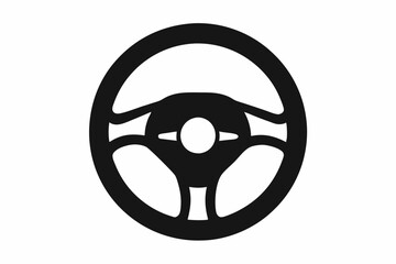 Steering wheel vector icon, driving wheel silhouette, Car Steering wheel vector illustration