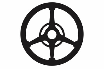 Steering wheel vector icon, driving wheel silhouette, Car Steering wheel vector illustration