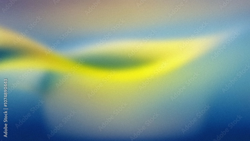 Poster yellow blue abstract wave. serene flowing lines evoke calm; a visual representation of tranquility a