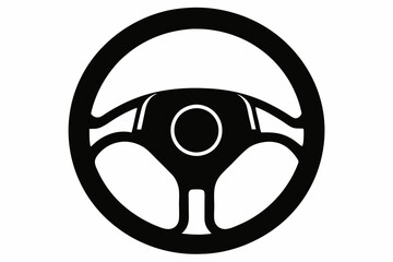 Steering wheel vector icon, driving wheel silhouette, Car Steering wheel vector illustration