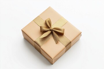 Obraz premium Elegant gift box wrapped with a gold ribbon, conveying a sense of luxury and celebration