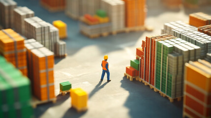 Obraz premium Inventory and Distribution Manager Optimizing Supply Chain Logistics in 3D Render