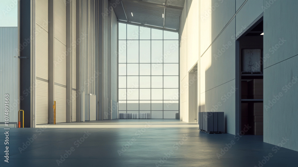 Aufkleber efficient warehouse with fast-moving inventory storage and distribution access