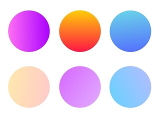 Circle icons with gradient color on white background