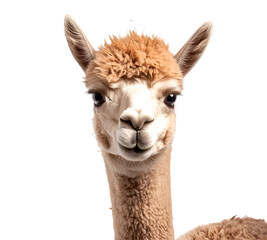 Obraz premium Alpaca shot on a transparent background. isolated background.