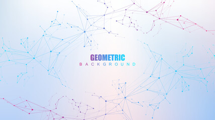 Digital abstract connection dots and lines. Network connection structure. Technology polygonal background. Plexus effect. Vector Illustration.