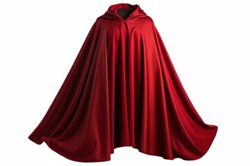 Naklejka premium Suoerhero red cape dress gown white background.